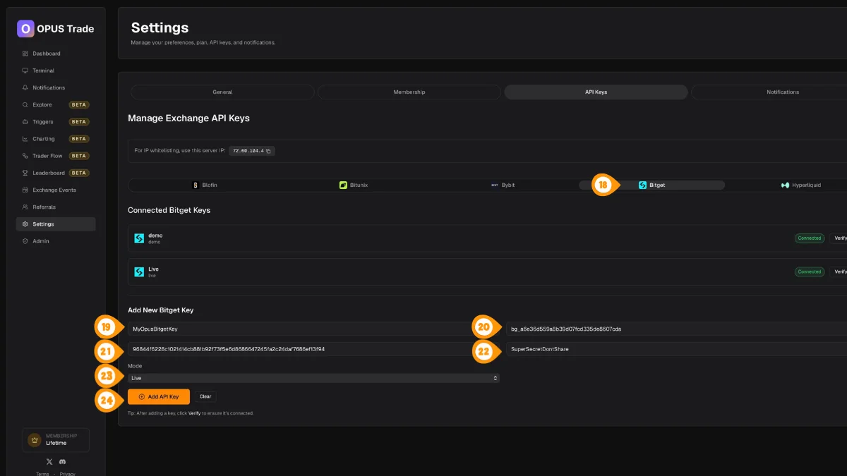 Add Your Bitget Key to Crodl