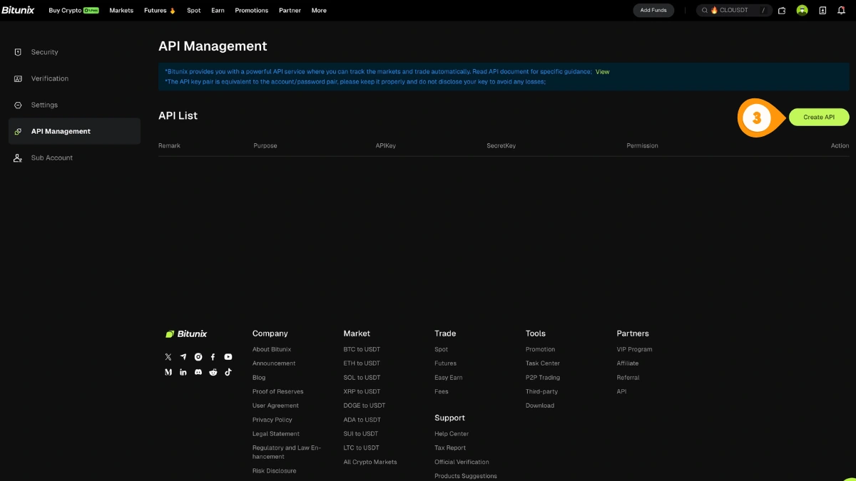 Create a New API Key