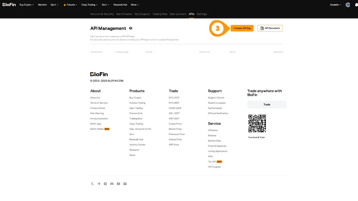 Create a New API Key